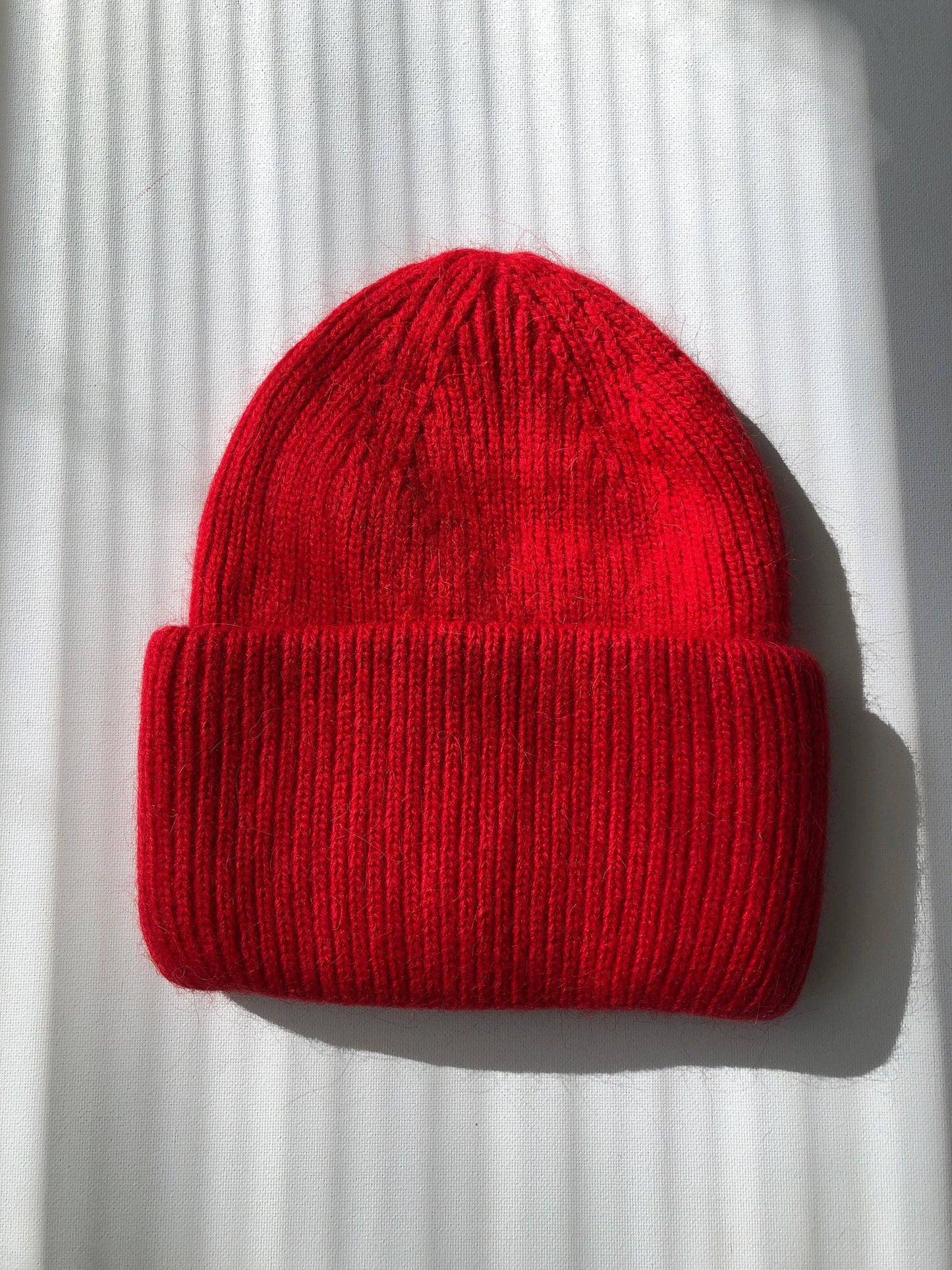 ROYAL ANGORA WOOL BEANIE - crystal brights: Royal blue