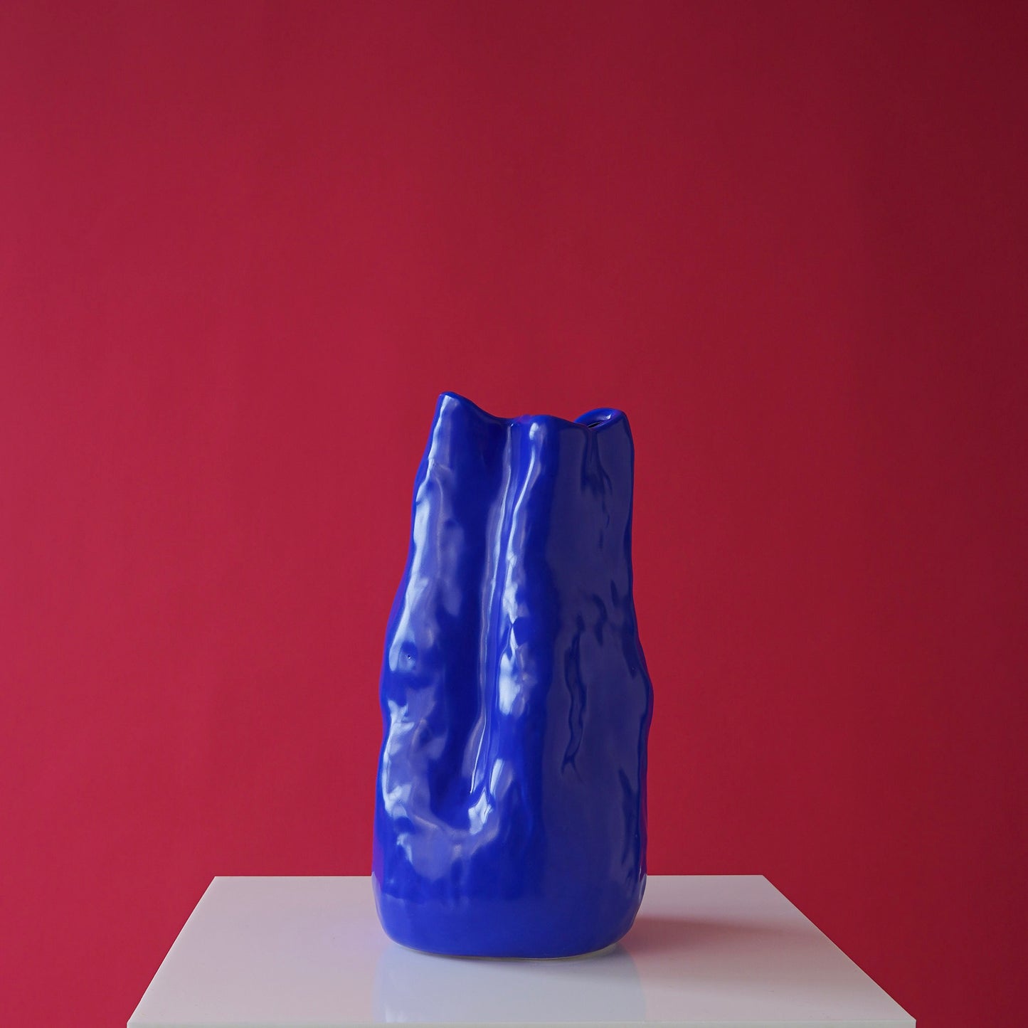 Yves Klein blue organic shaped vase by Vivee