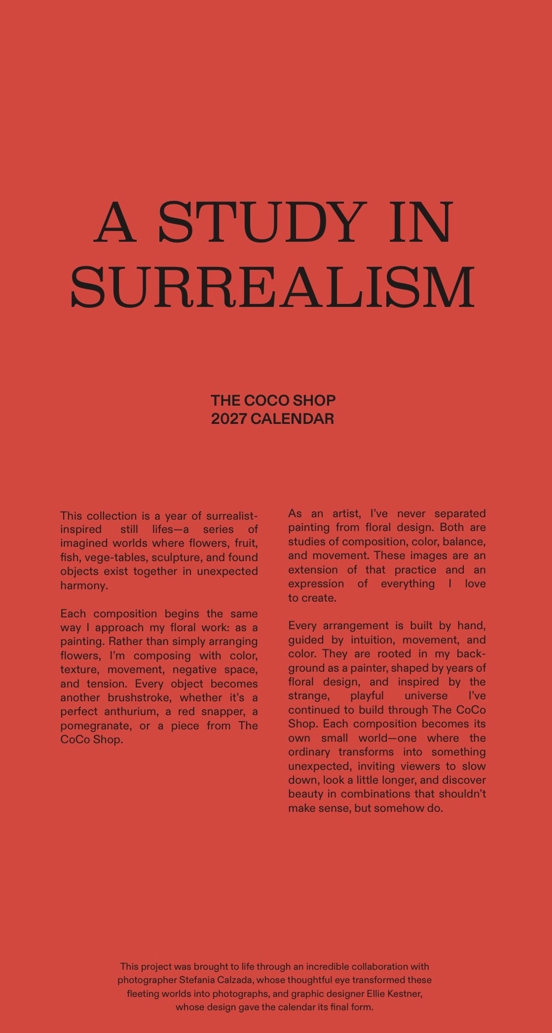 A Study in Surrealism | 2027 Calendar