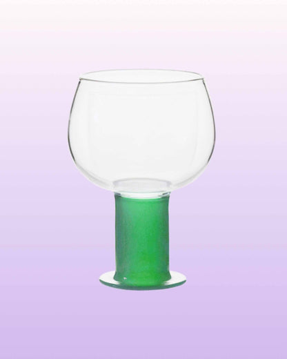 Handblown Chubby Coloured Wine Cocktail Glasses: Mint / Large