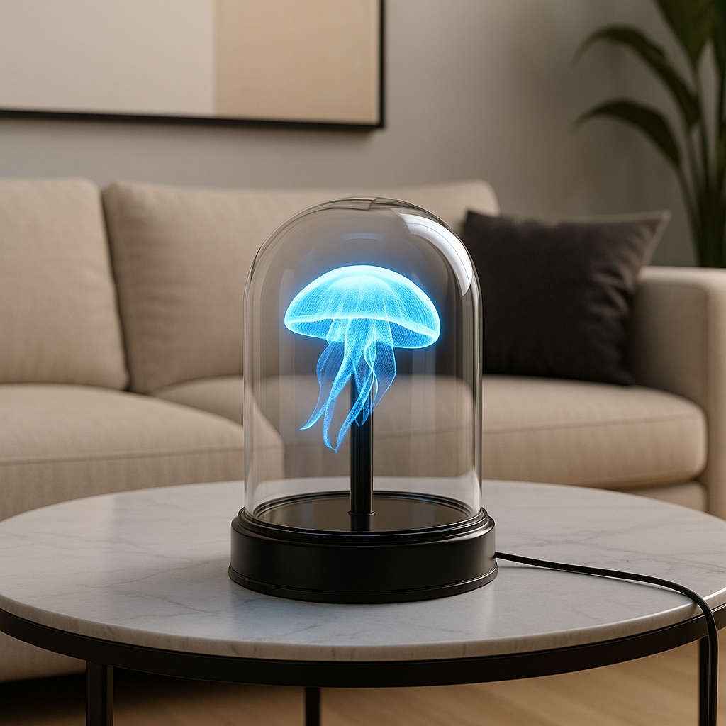 3D Hologram Fan Projector LED Light Table Lamp with Cover