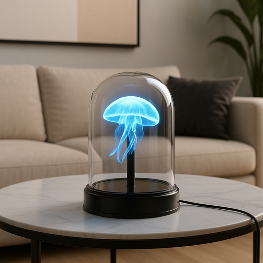 3D Hologram Fan Projector LED Light Table Lamp with Cover