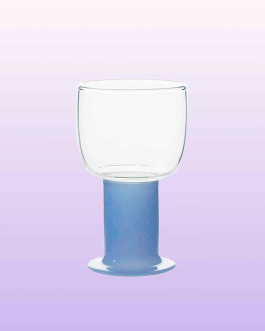 Handblown Chubby Coloured Wine Cocktail Glasses: Blueberry / Medium