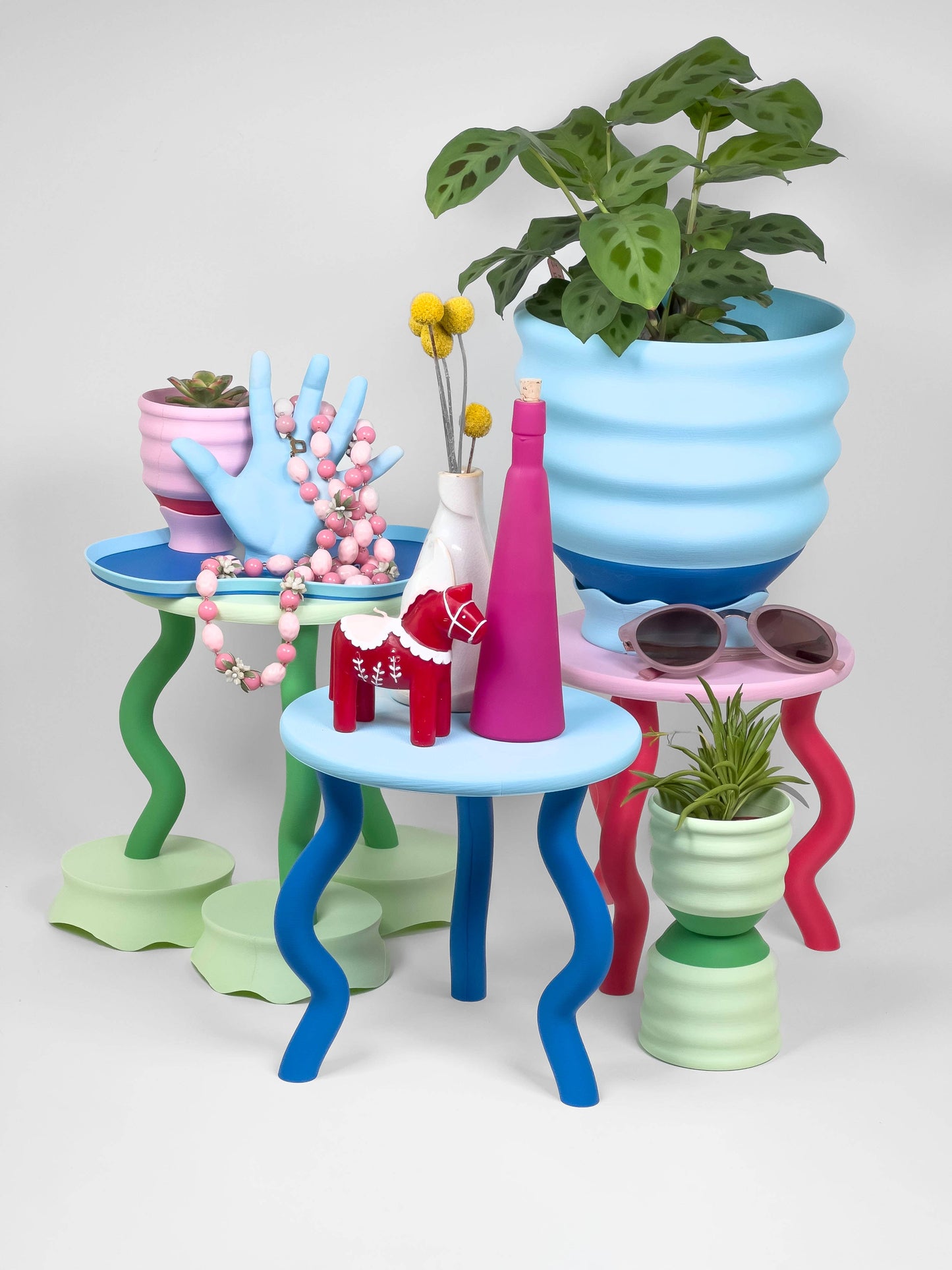 Wavy Plant Stand (3 colorways): Fresh Greens