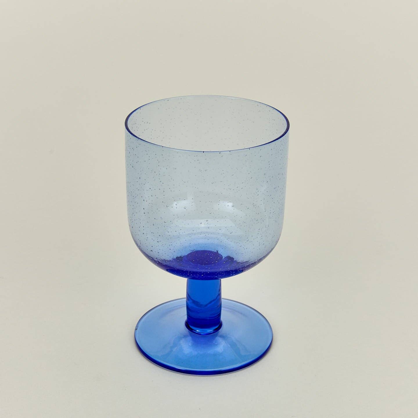 SIMPLE SEEDED GLASSWARE - STEMMED - SET OF 4, BLUE