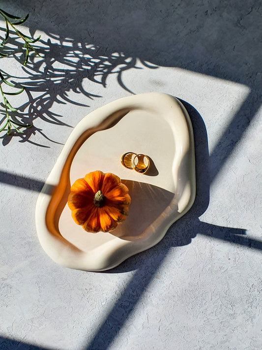 Irregular Cloudy Curvy Tray- Jewellery Holder  - Home Decor: Terracotta
