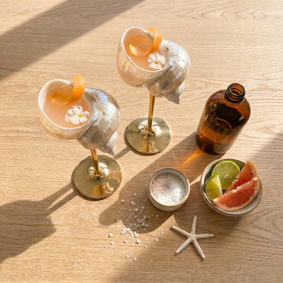Isla Seashell Glasses, Set of 4: Gold