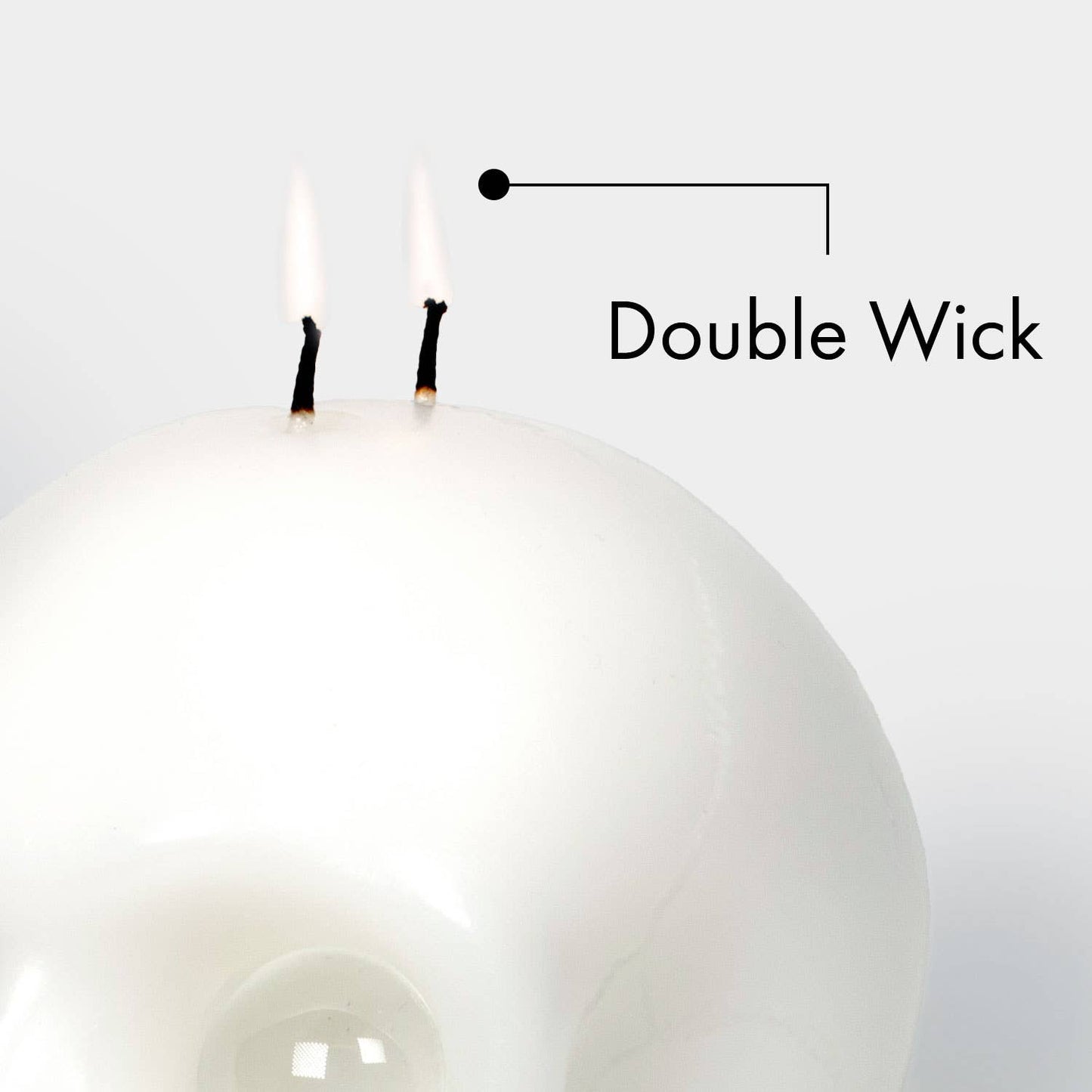 6" Large Skull Halloween Candle w Crystal Eyeballs - White