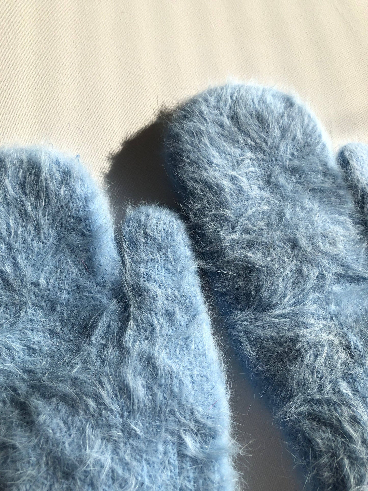 FLUFFY ANGORA MITTENS - crystal brights: Royal blue ( Mid of November )