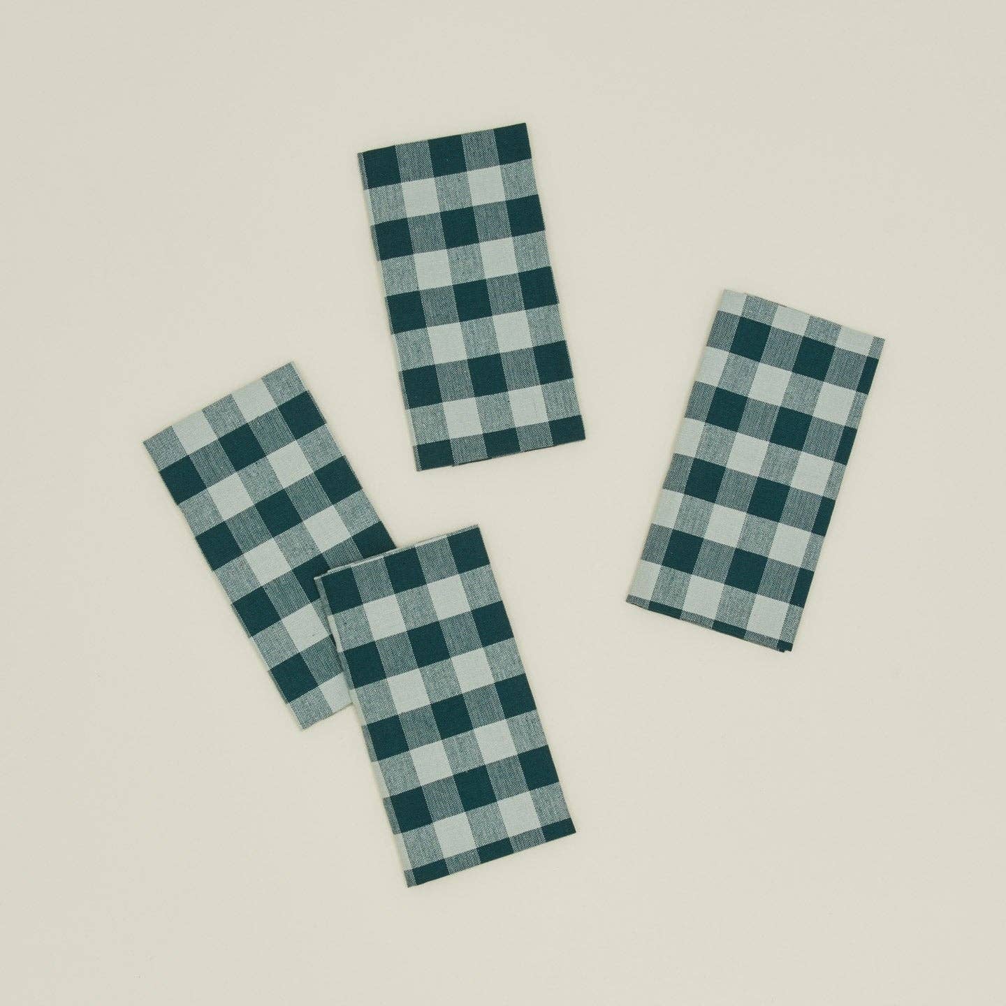 ESSENTIAL GINGHAM DINNER NAPKINS - SET OF 4: MUSTARD/BRONZE