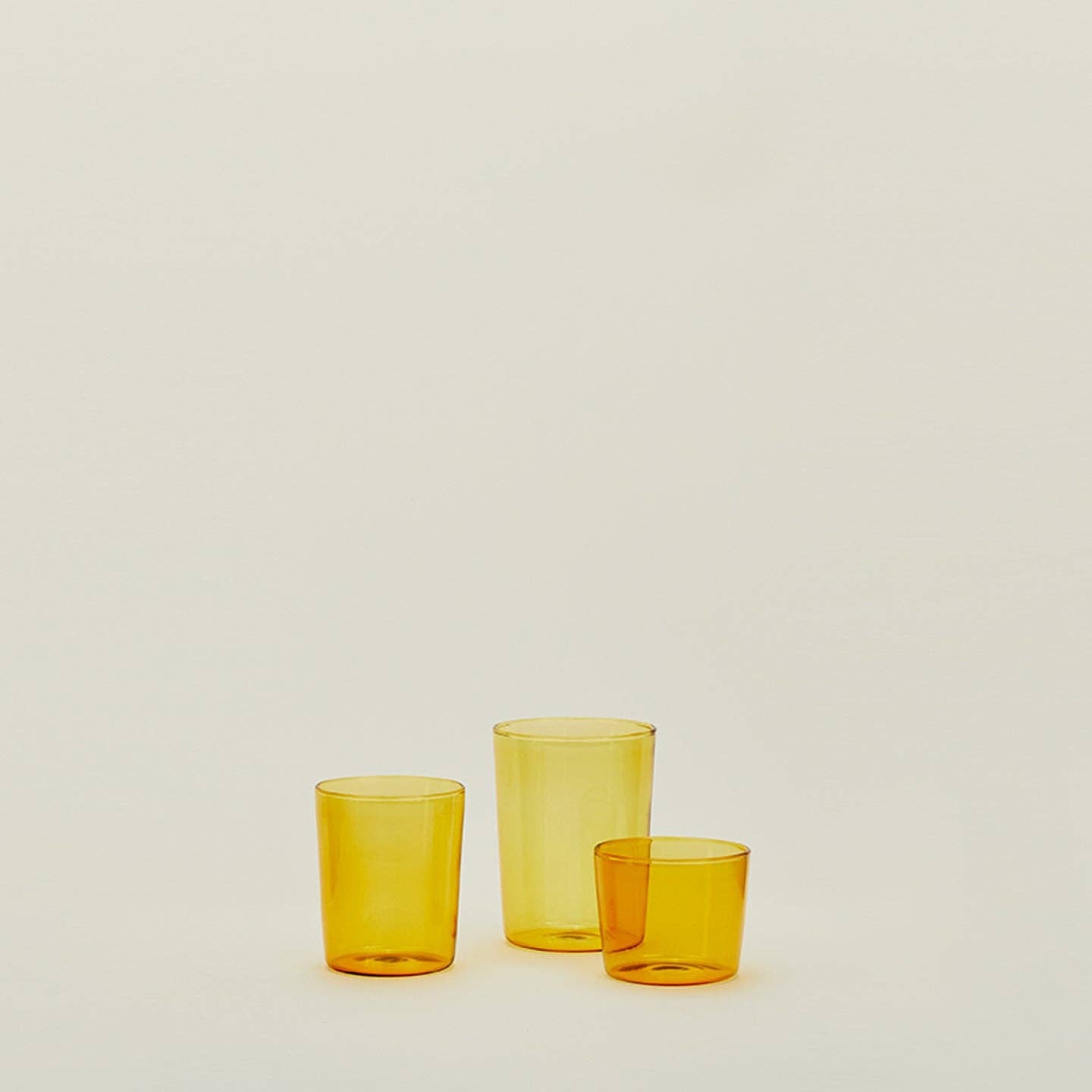 ESSENTIAL GLASSWARE - SET OF 4, AMBER: SMALL