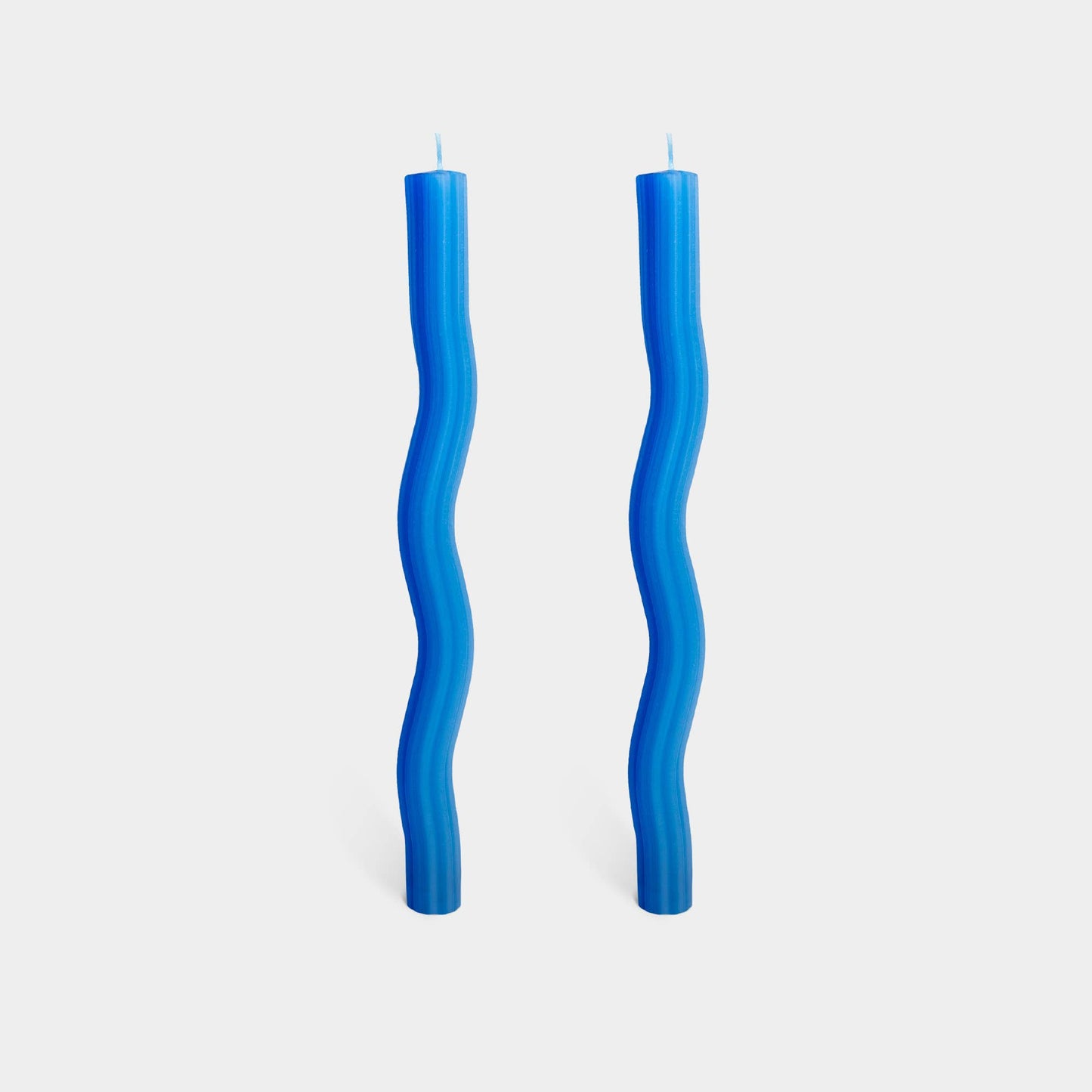 Wiggle Candles - Blue (2 Pack) - 11" Vibrant Taper Candles