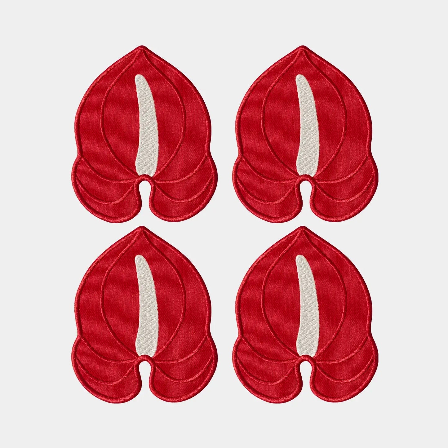 Octaevo Red Anthurium Coaster (Set of 4)