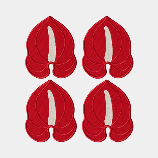 Octaevo Red Anthurium Coaster (Set of 4)