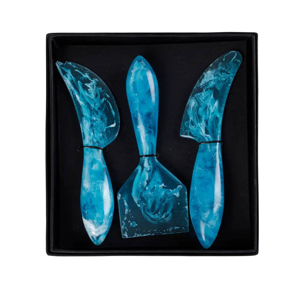 Resin Cheese Knife, blue (Set of 3)  - 6 Inches