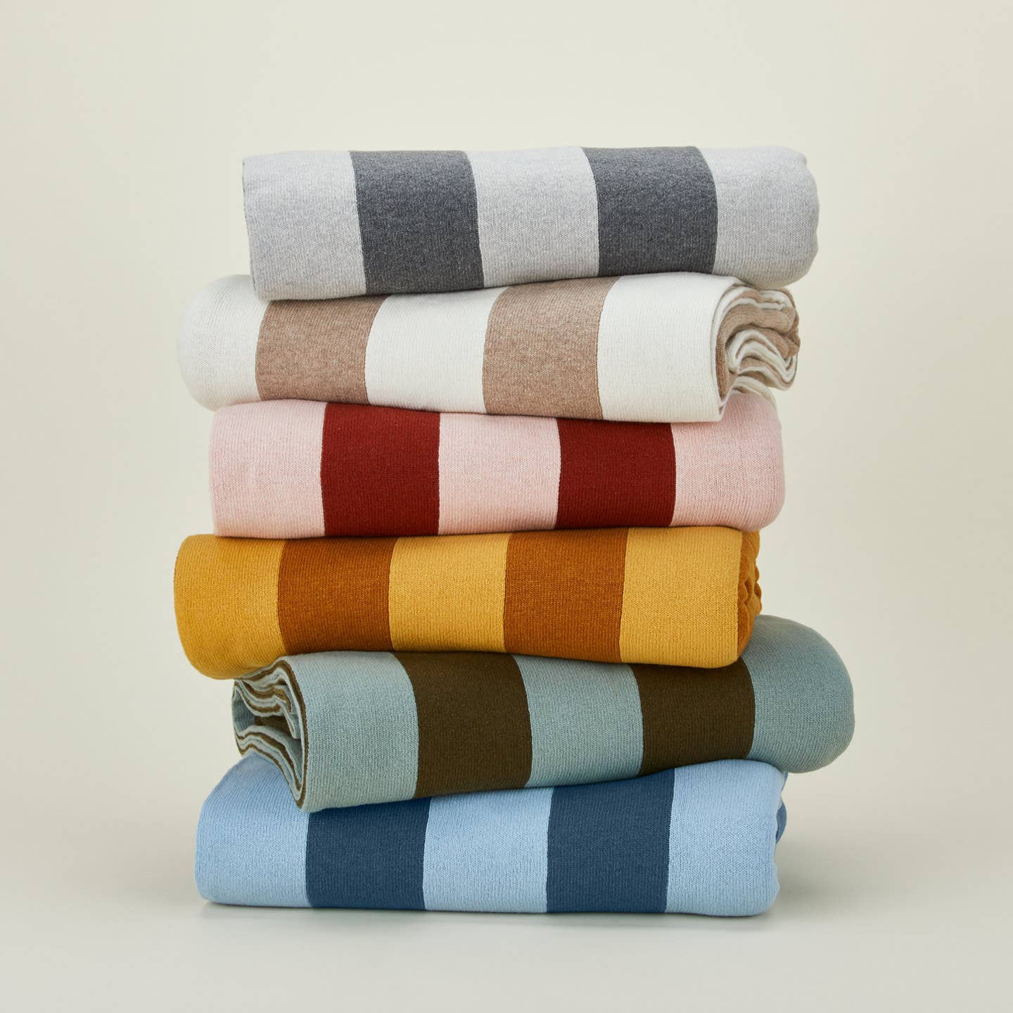 SIMPLE STRIPED THROW: SKY/PEACOCK