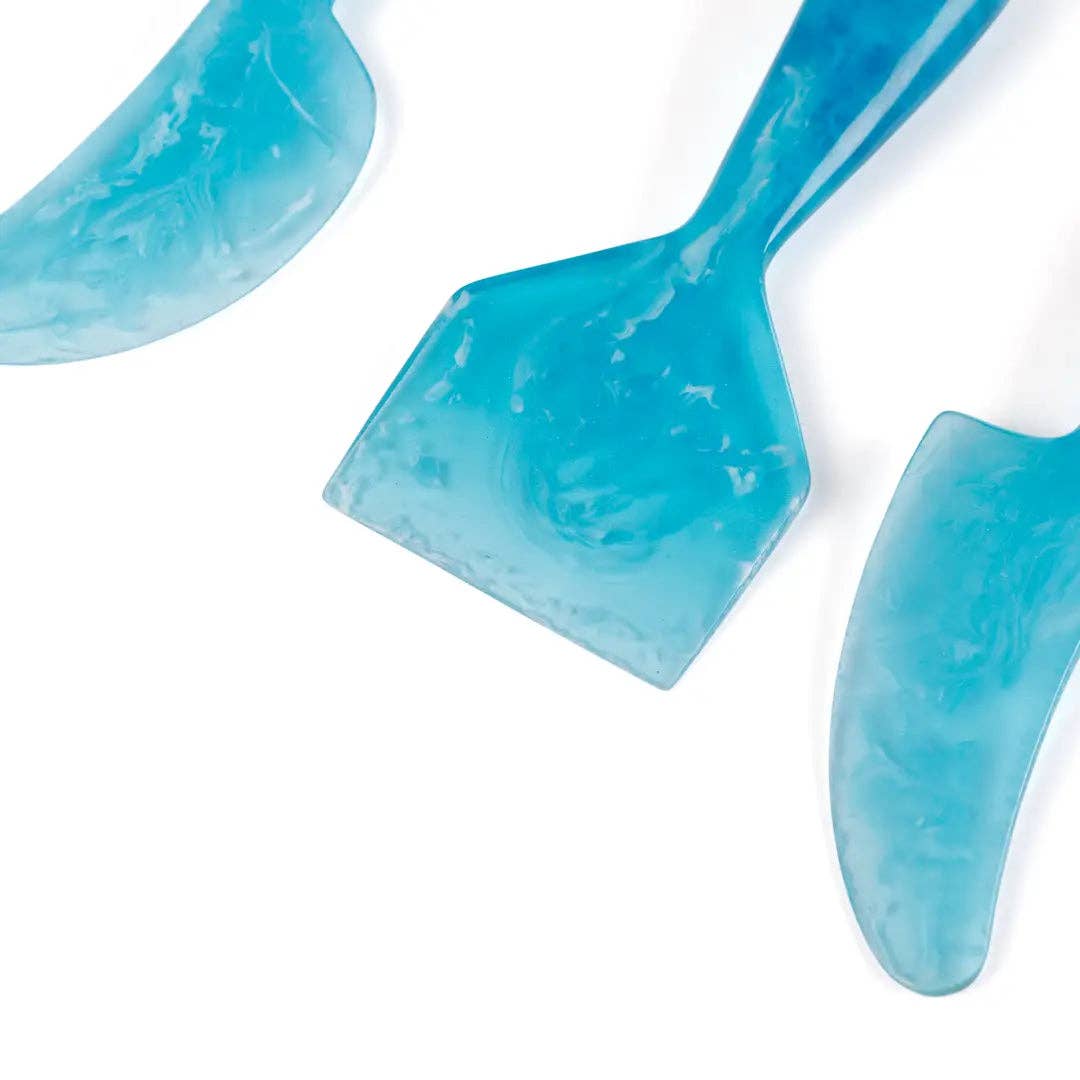 Resin Cheese Knife, blue (Set of 3)  - 6 Inches
