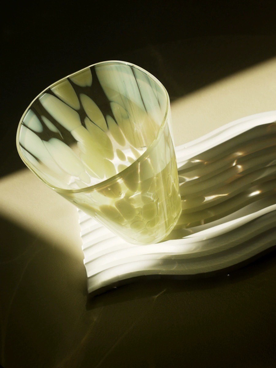 Mouth-blown Coloured Monochrome Spot Cups Case Of 10: Dandelion