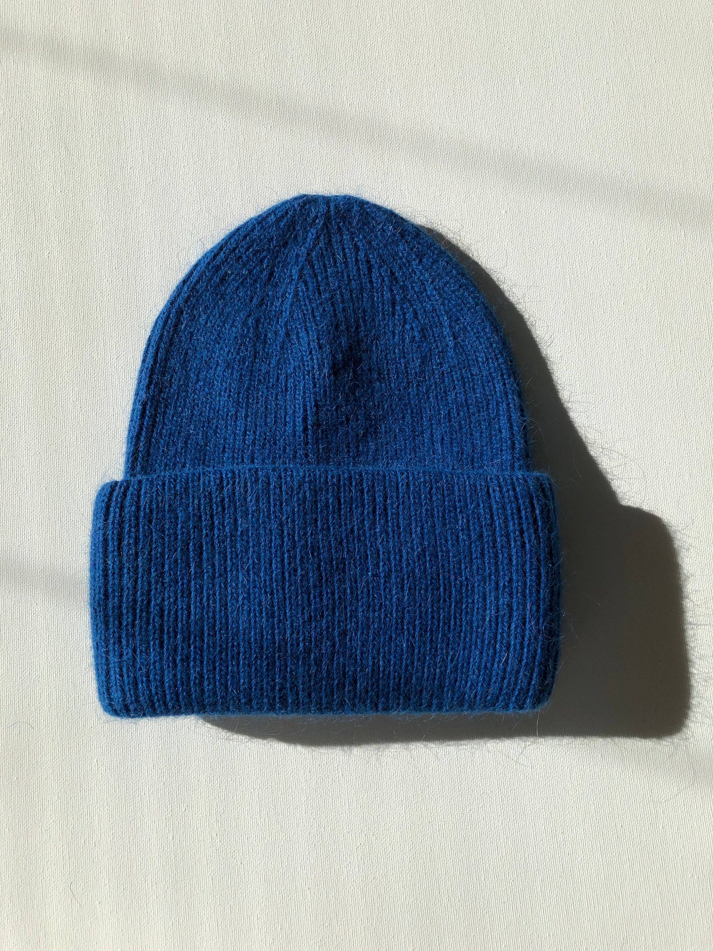 ROYAL ANGORA WOOL BEANIE - crystal brights: Royal blue