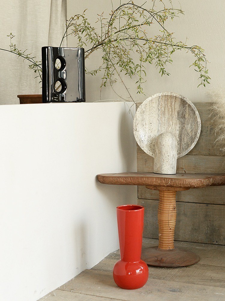 Bauhaus Style Retro Distressed Ceramic Vase