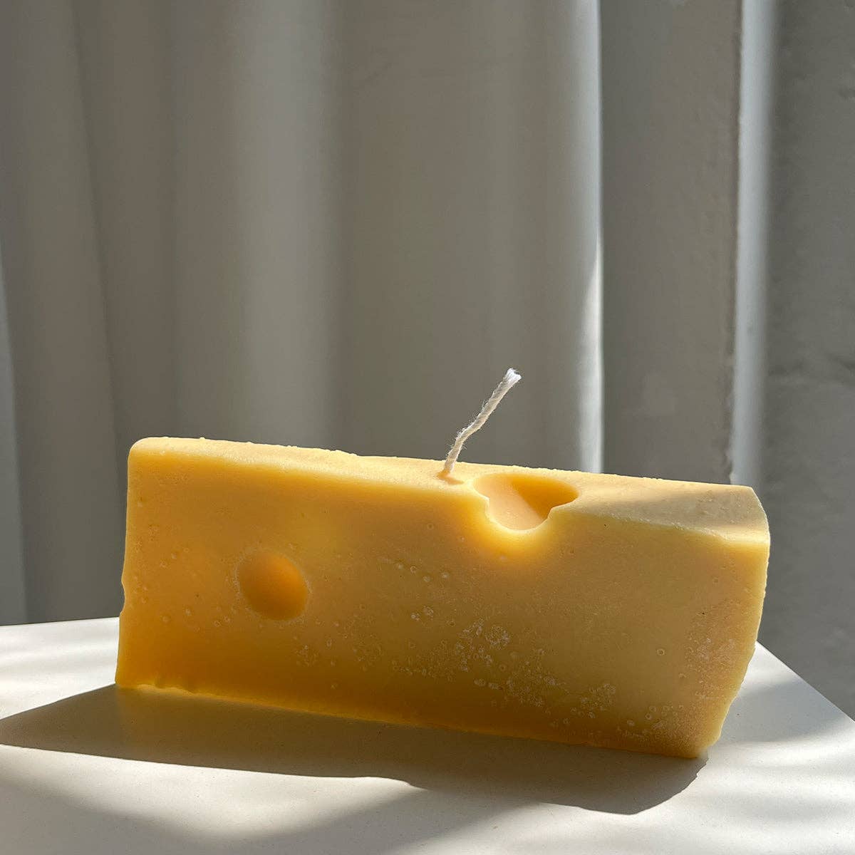 Swiss Cheese Candle: Yellow / Unscented (Natural Soy) / Single Cheese