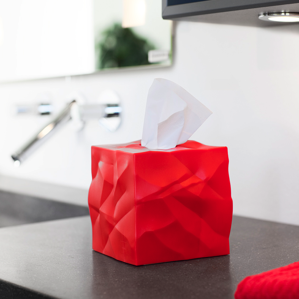 Essey - Cube Tissue Holder: Red
