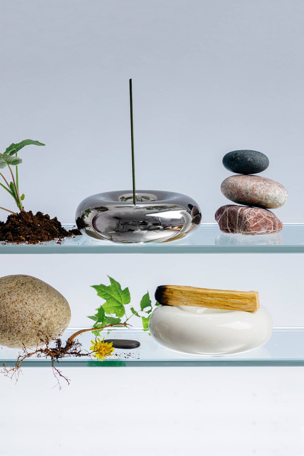 Chrome Incense Holder | The Incense Stone | Ceramic Holder