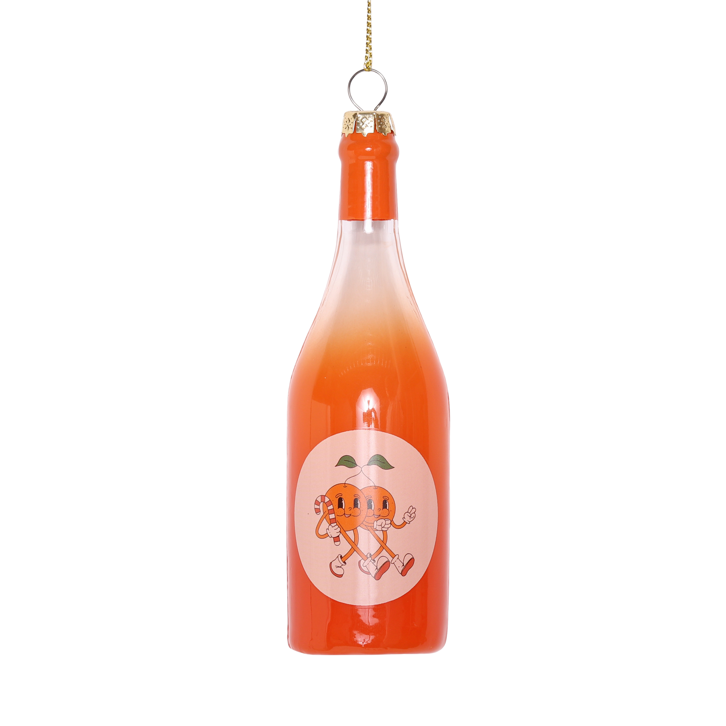 Orange Wine Glass Decoration, 13cm