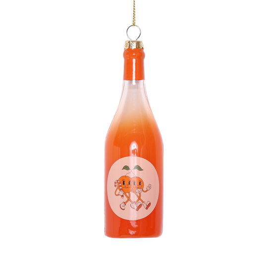 Orange Wine Glass Decoration, 13cm