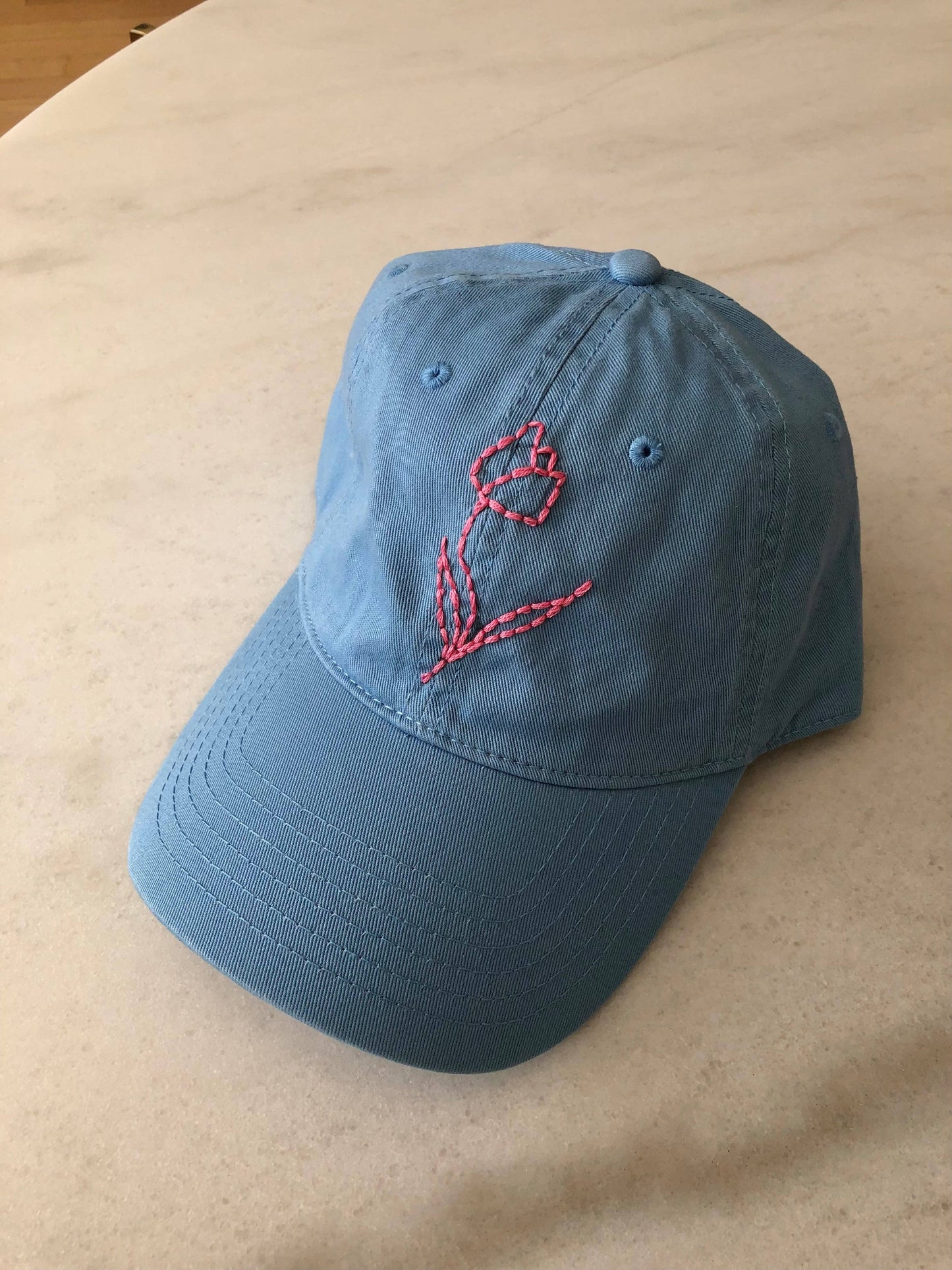HAND EMBROIDERED TULIPS CAPS: Matcha 🍃