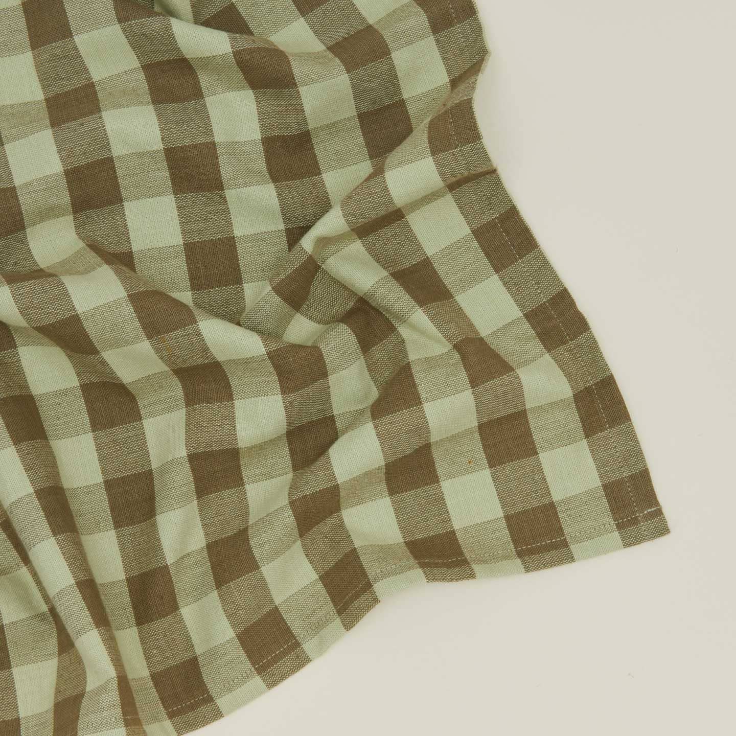 ESSENTIAL GINGHAM DINNER NAPKINS - SET OF 4: MUSTARD/BRONZE