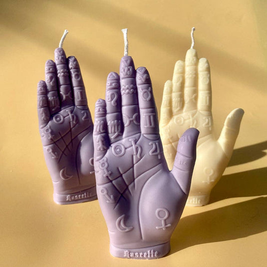 Palmistry Hand Candle - Lilac: Lilac / White Sage & Lavender