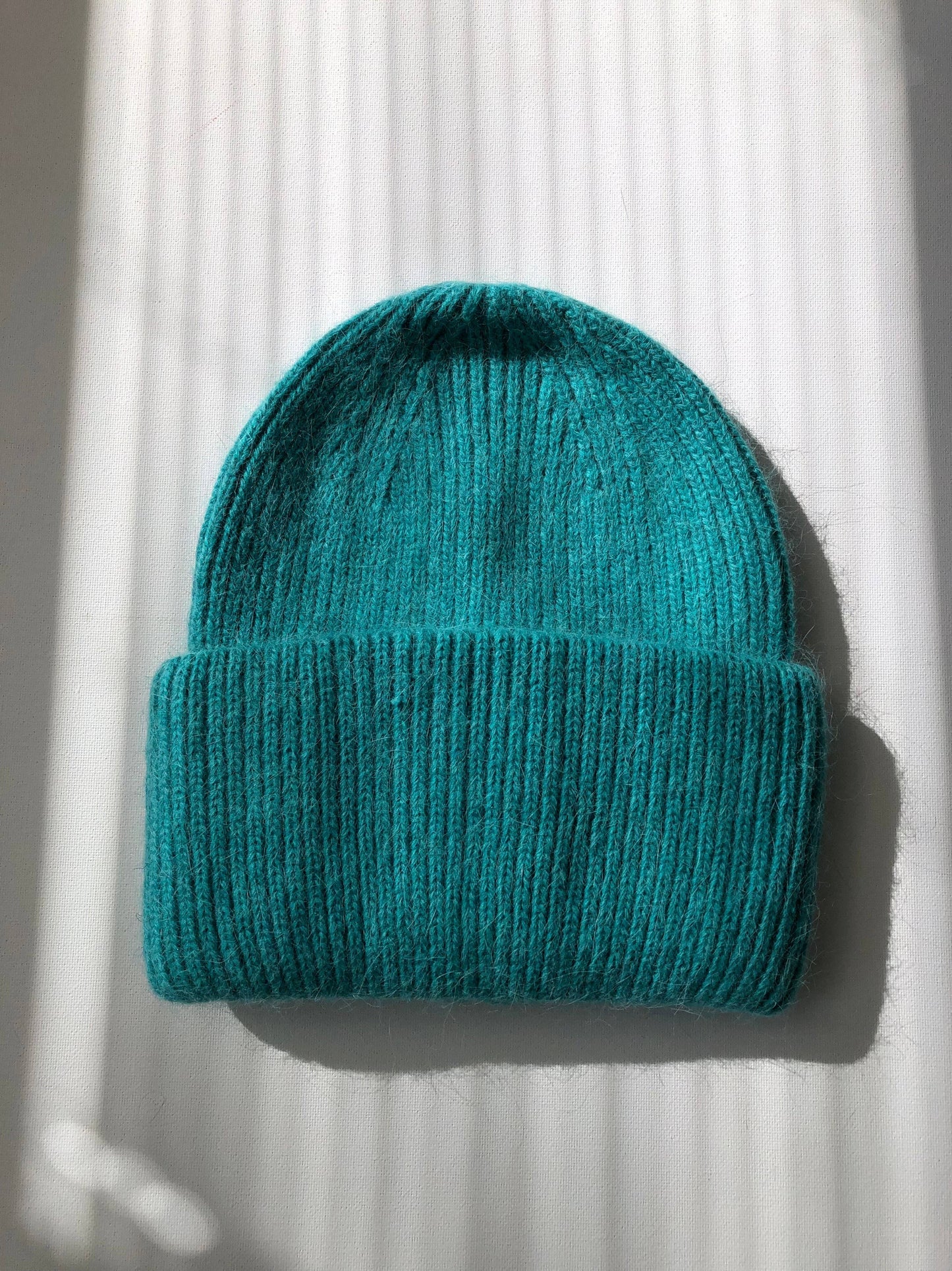ROYAL ANGORA WOOL BEANIE - crystal brights: Royal blue