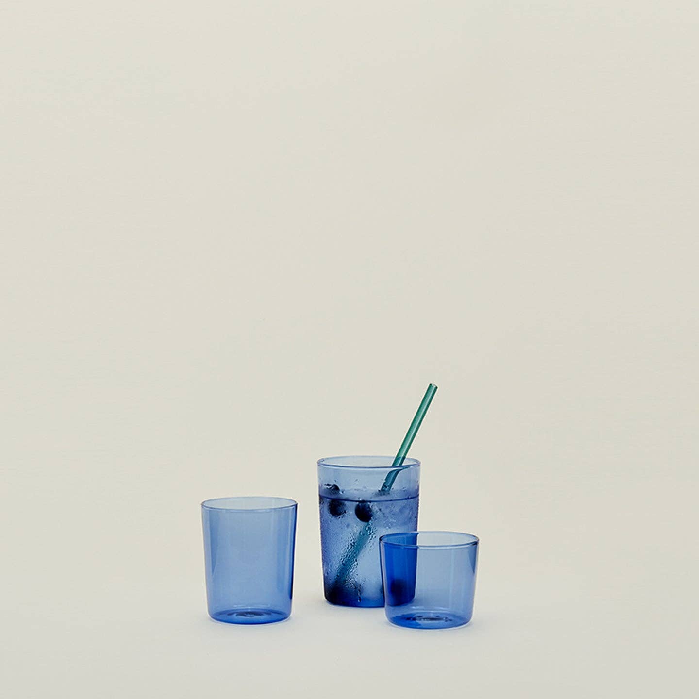ESSENTIAL GLASSWARE - SET OF 4, BLUE: SMALL
