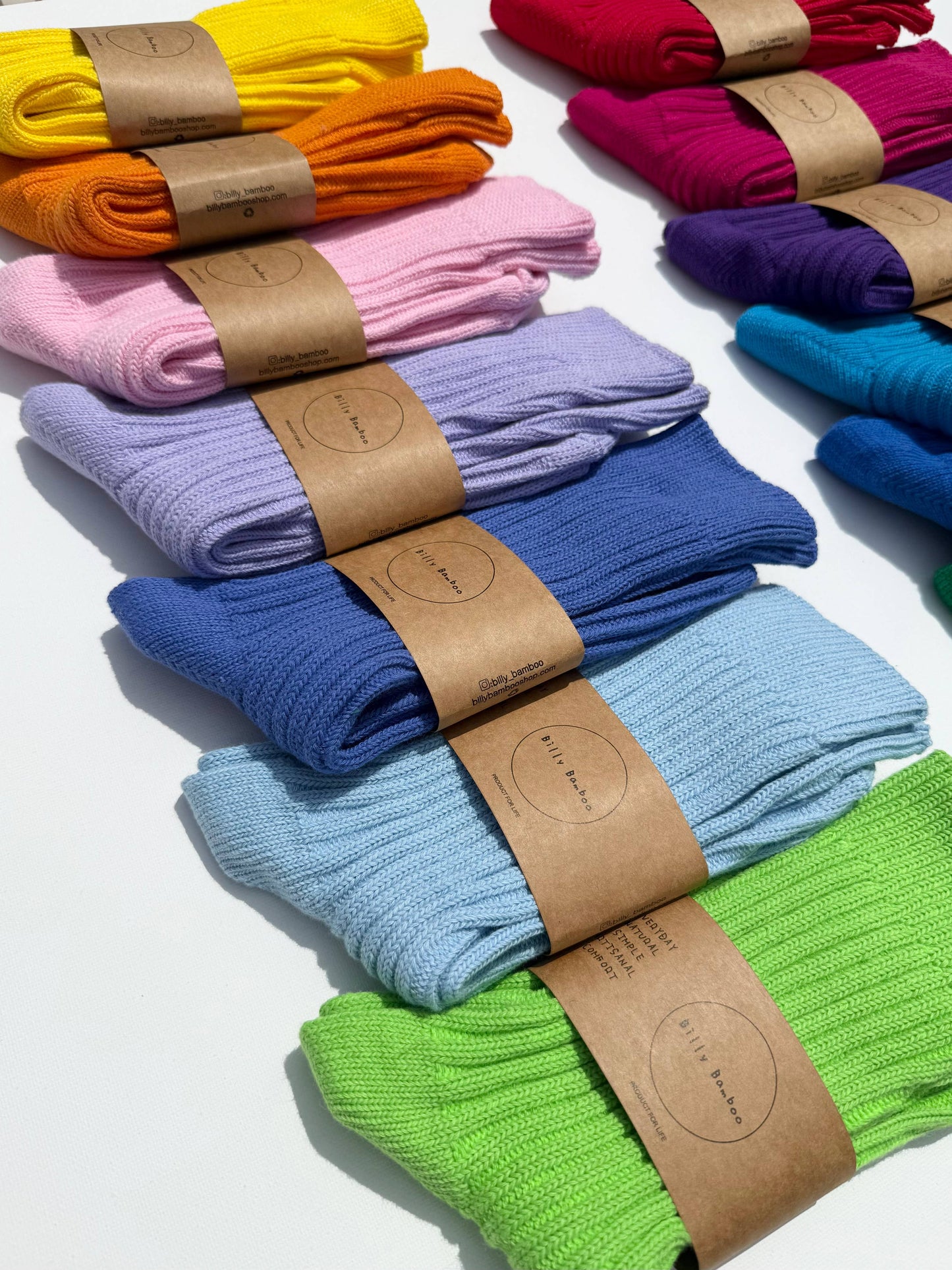 RIBBED COTTON HIGH SOCKS - Crystal bright: Leaf 🍃