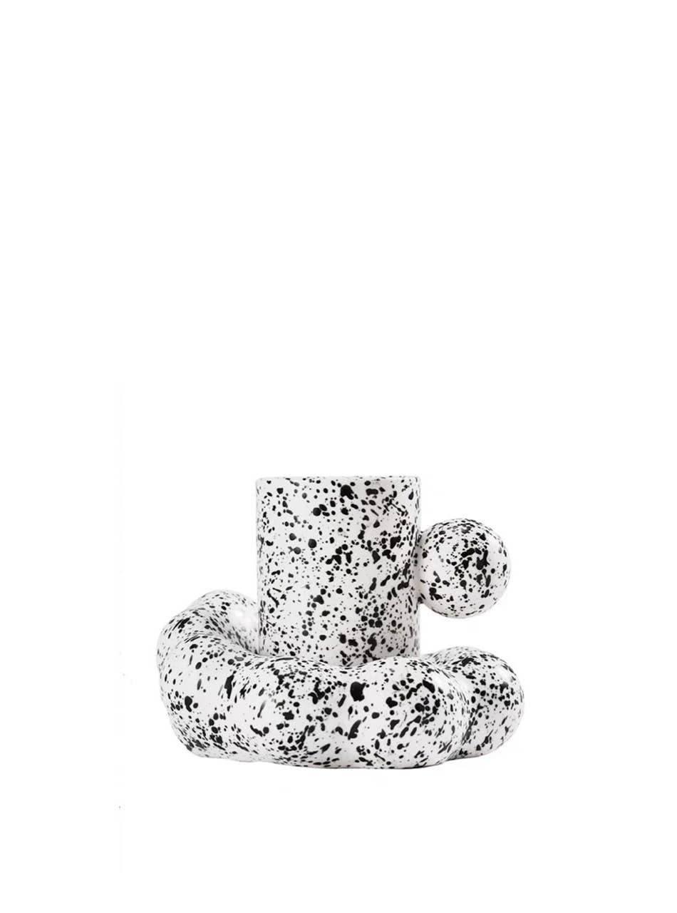 "Cloud" Shape Cute Ink-Splashed Porcelain Mug & Saucer