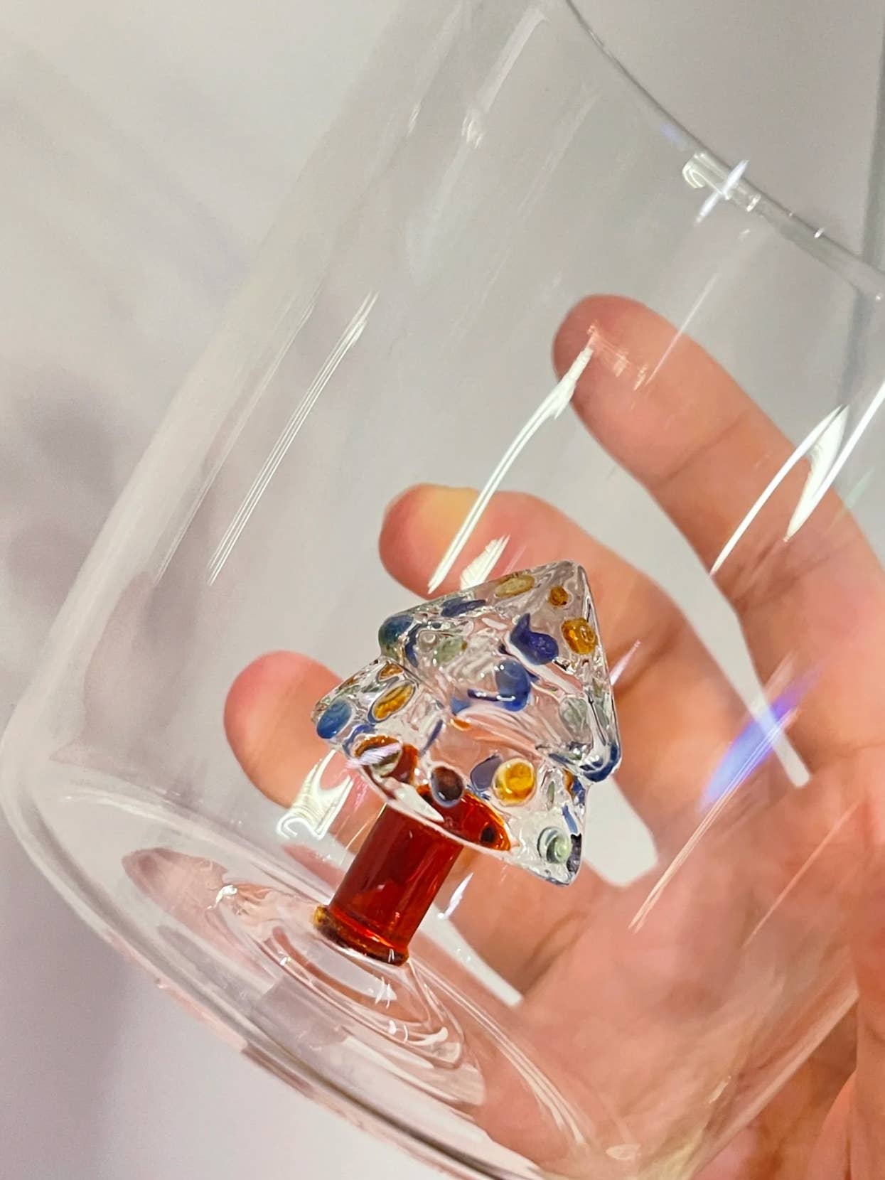 Handcrafted Cute Christmas Tree Santa Glass Tumbler Cups: Santa Claus