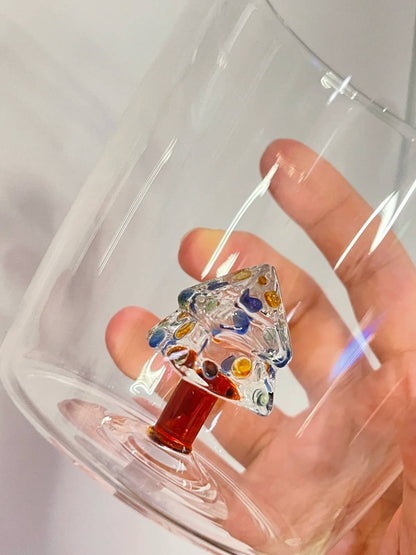 Handcrafted Cute Christmas Tree Santa Glass Tumbler Cups: Santa Claus