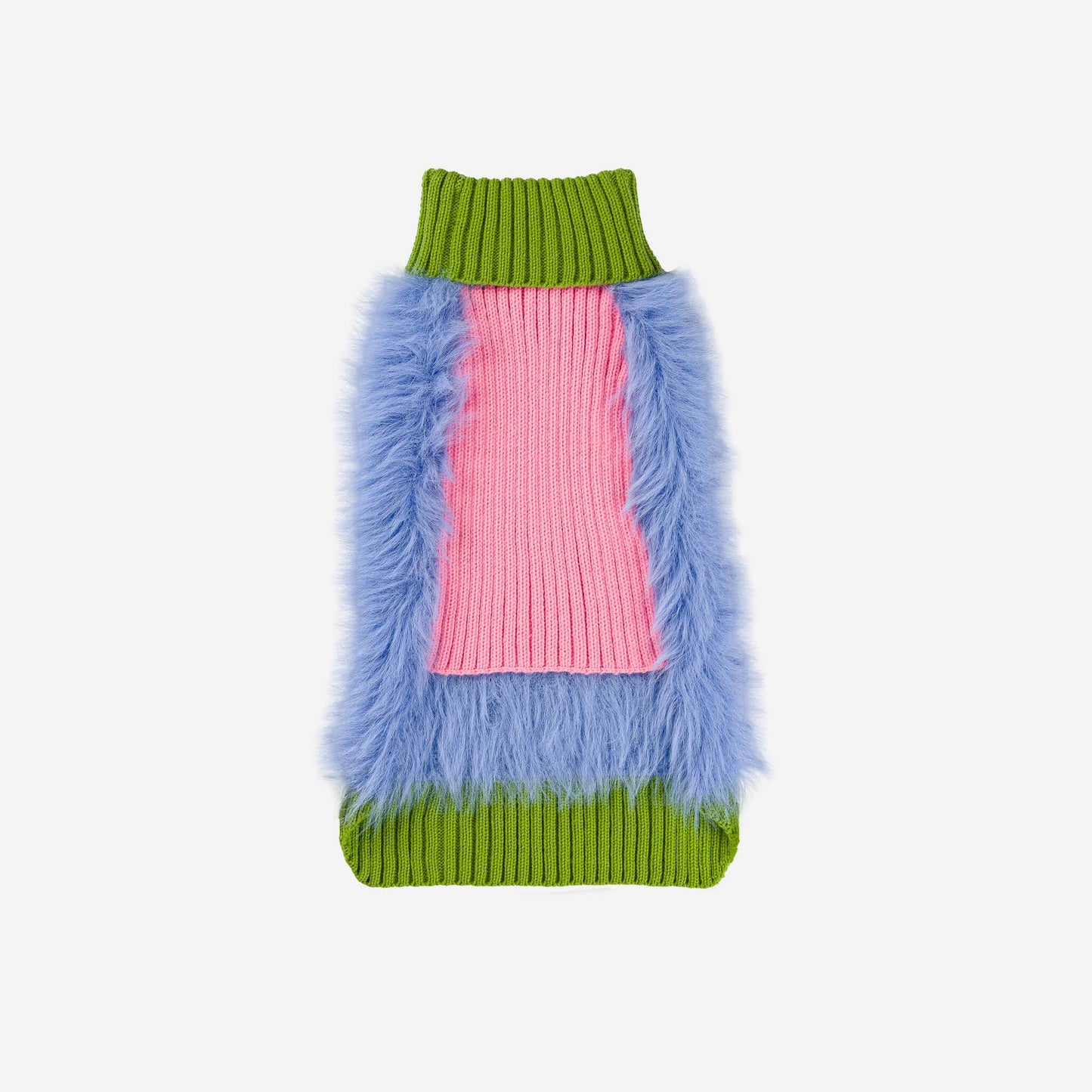 Faux Fur Dog Sweater: Periwinkle / XL - 41-60 lbs